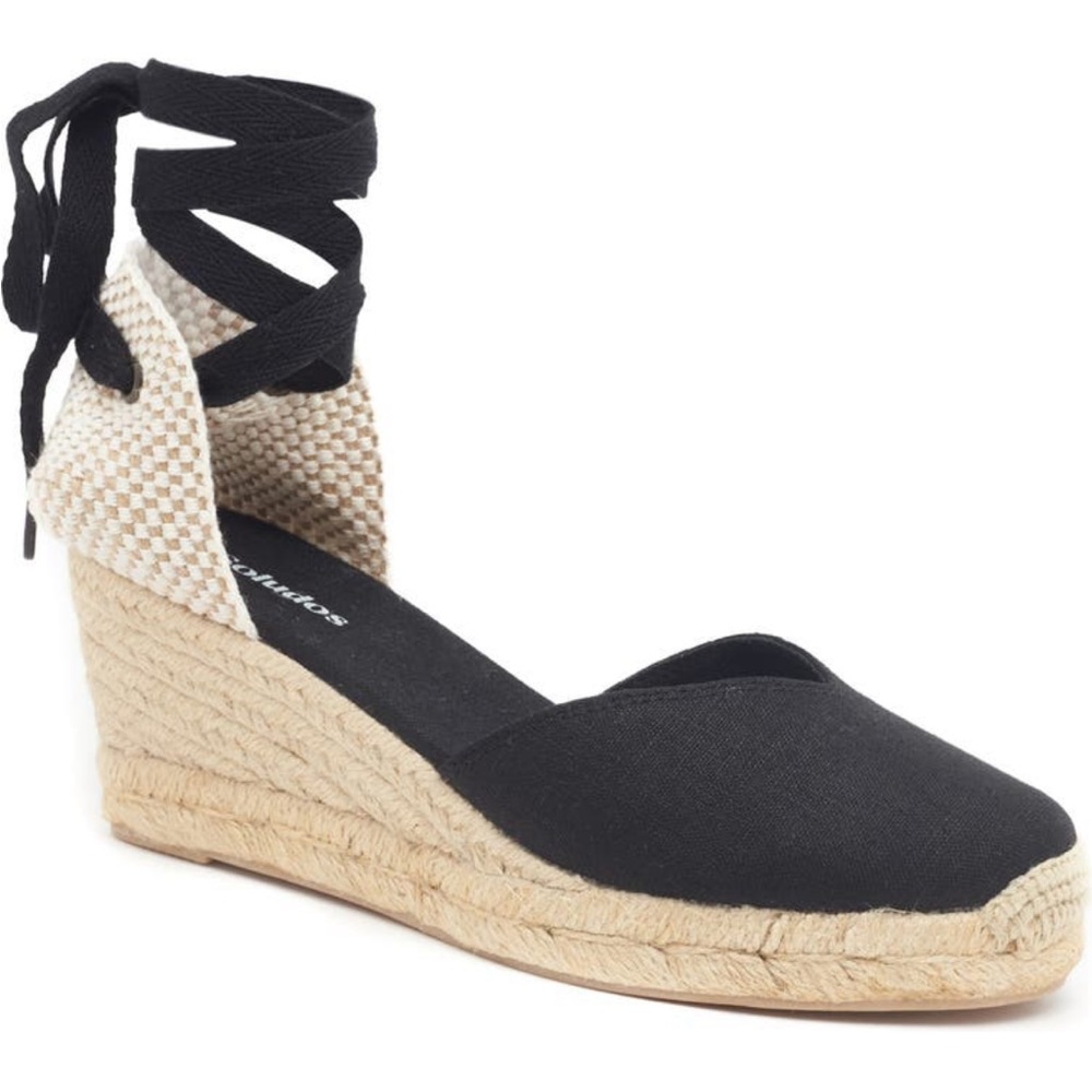 Soludos Lyon Ankle Wrap Wedge Espadrille